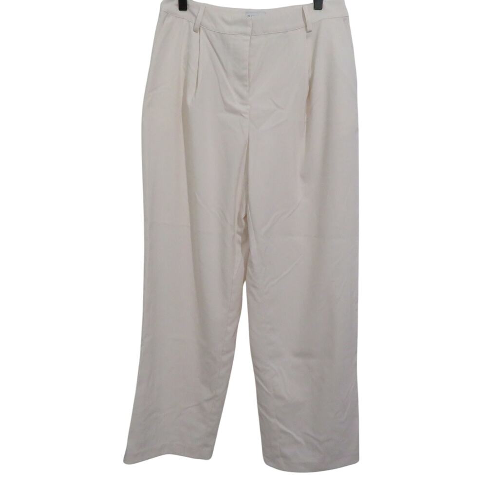 Claire Rose X Na-KD Womens Sz 38 Light Pink Cream High Waist Wide Leg Trousers